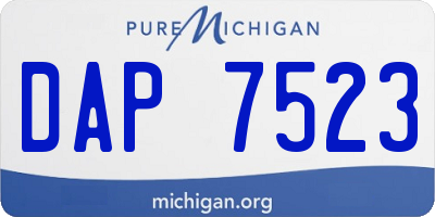 MI license plate DAP7523