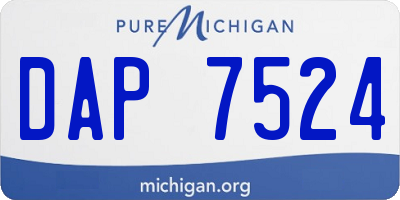 MI license plate DAP7524