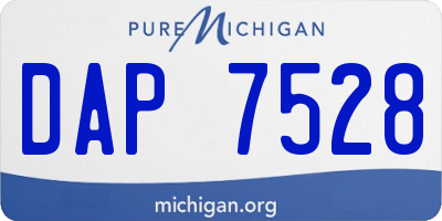 MI license plate DAP7528