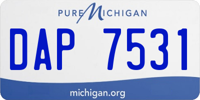 MI license plate DAP7531