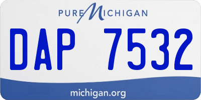 MI license plate DAP7532