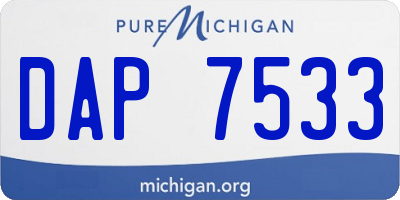 MI license plate DAP7533