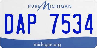 MI license plate DAP7534