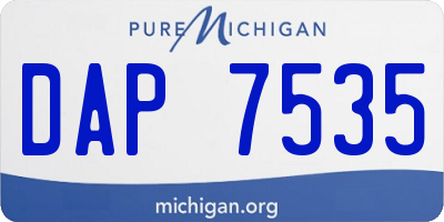 MI license plate DAP7535