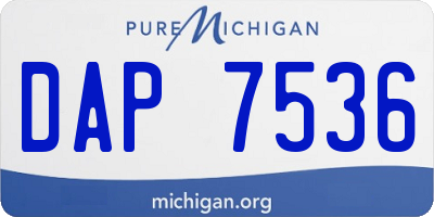 MI license plate DAP7536