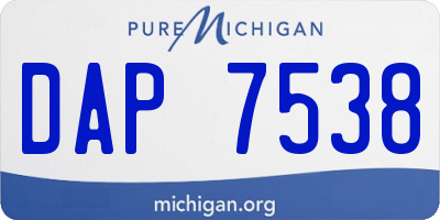 MI license plate DAP7538