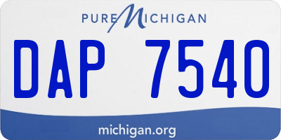 MI license plate DAP7540