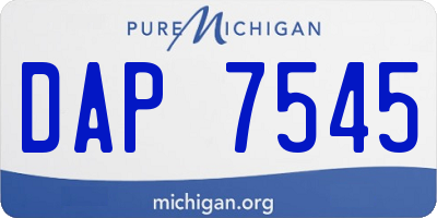 MI license plate DAP7545