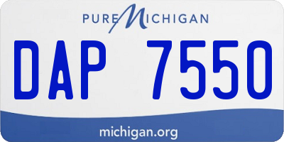MI license plate DAP7550