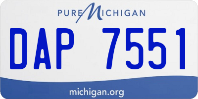 MI license plate DAP7551