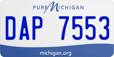 MI license plate DAP7553