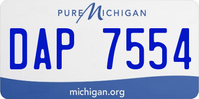 MI license plate DAP7554
