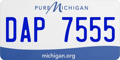 MI license plate DAP7555