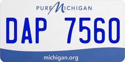 MI license plate DAP7560