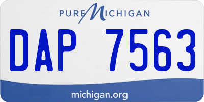 MI license plate DAP7563