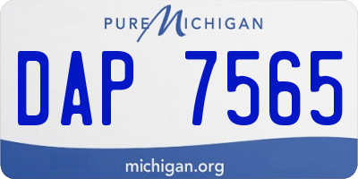 MI license plate DAP7565