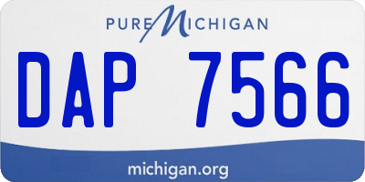 MI license plate DAP7566