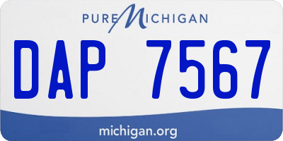 MI license plate DAP7567