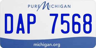 MI license plate DAP7568