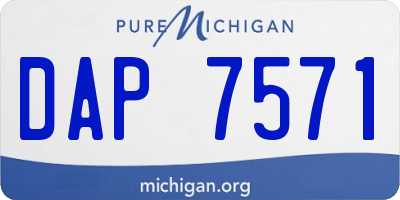 MI license plate DAP7571