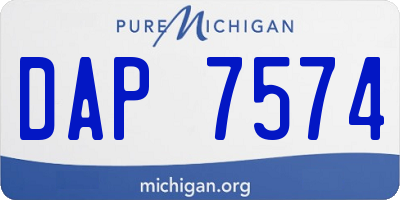 MI license plate DAP7574