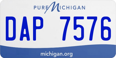MI license plate DAP7576