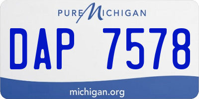 MI license plate DAP7578