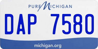 MI license plate DAP7580