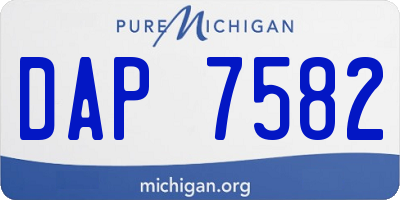 MI license plate DAP7582