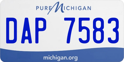 MI license plate DAP7583