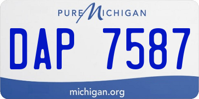 MI license plate DAP7587