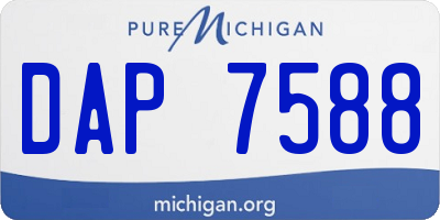 MI license plate DAP7588
