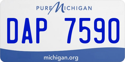 MI license plate DAP7590