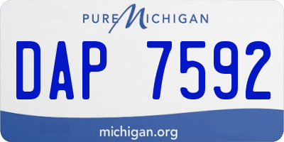 MI license plate DAP7592