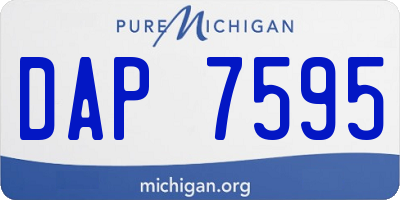 MI license plate DAP7595