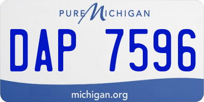 MI license plate DAP7596