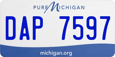 MI license plate DAP7597
