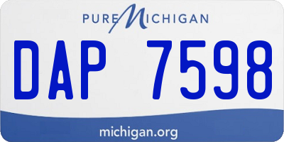 MI license plate DAP7598