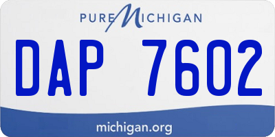 MI license plate DAP7602