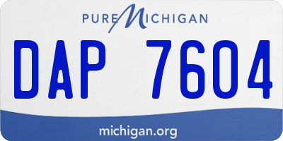 MI license plate DAP7604