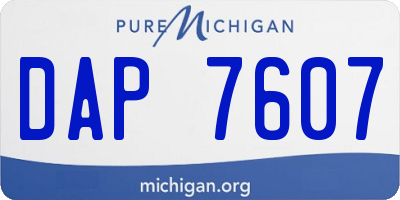 MI license plate DAP7607