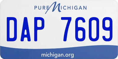 MI license plate DAP7609