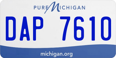 MI license plate DAP7610
