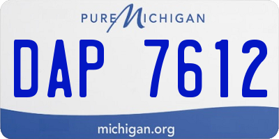 MI license plate DAP7612