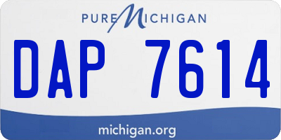 MI license plate DAP7614