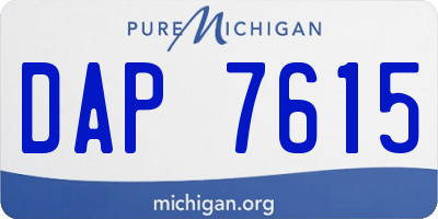 MI license plate DAP7615