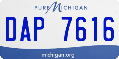 MI license plate DAP7616