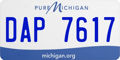 MI license plate DAP7617