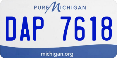 MI license plate DAP7618