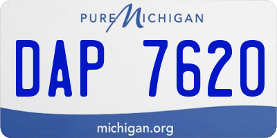 MI license plate DAP7620
